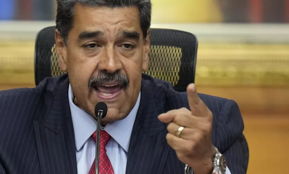 FILE - Venezuelan President Nicolas Maduro holds a news conference at the Miraflores presidential palace in Caracas, Venezuela, July 31, 2024, three days after his disputed reelection. (AP Photo/Matias Delacroix, File)