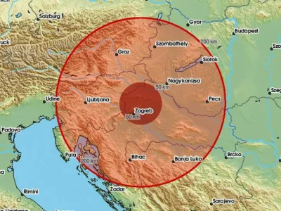 Potres v okolici Varaždina na Hrvaškem.