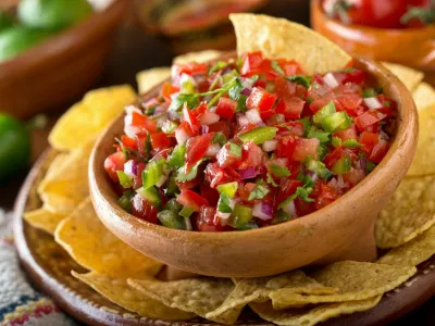 A delicious home made salsa pico de gallo with tomato, red onion, lime, cilantro, and jalapeno pepper. / Foto: Fudio