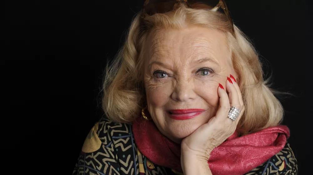 FILE - Actor Gena Rowlands poses for a portrait at the London West Hollywood hotel in West Hollywood, Calif., on Dec. 4, 2014. Rowlands, hailed as one of the greatest actors to ever practice the craft and a guiding light in independent cinema as a star in groundbreaking movies by her director husband, John Cassavetes, and later charmed audiences in her son's tear-jerker "The Notebook," has died at age 94. (Photo by Chris Pizzello/Invision/AP, File)