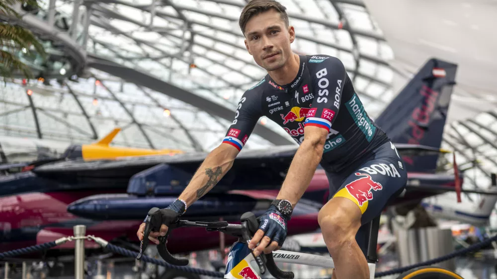 Primoz Roglic of the Red Bull - BORA - hansgrohe Cycling Team seen during the reveal in Salzburg, Austria on June 26, 2024. // Joerg Mitter / Red Bull Content Pool // SI202406260868 // Usage for editorial use only // 