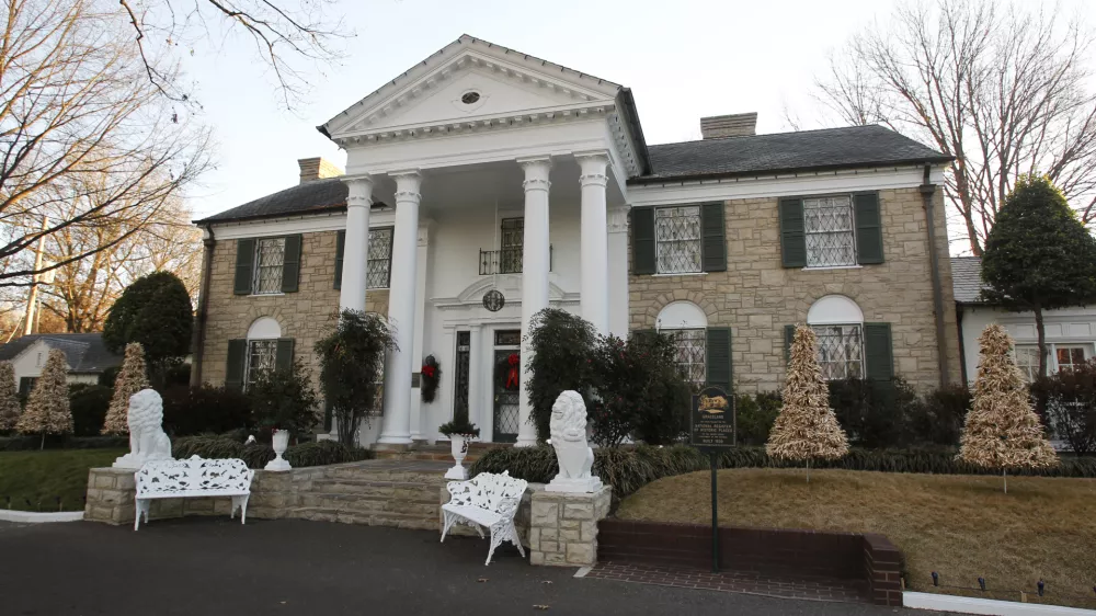 FILE - Graceland, Elvis Presley's home, is seen, Jan. 7, 2011, in Memphis, Tenn. (AP Photo/Mark Humphrey, File)