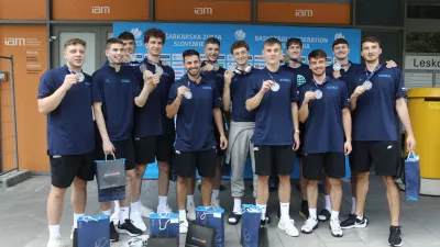 22.07.2024 - Košarkarska zveza Slovenije na Leskoškovi cesti 12 v Ljubljani začne sprejem za moško reprezentanco Slovenije do 20 letFOTO: Luka Cjuha