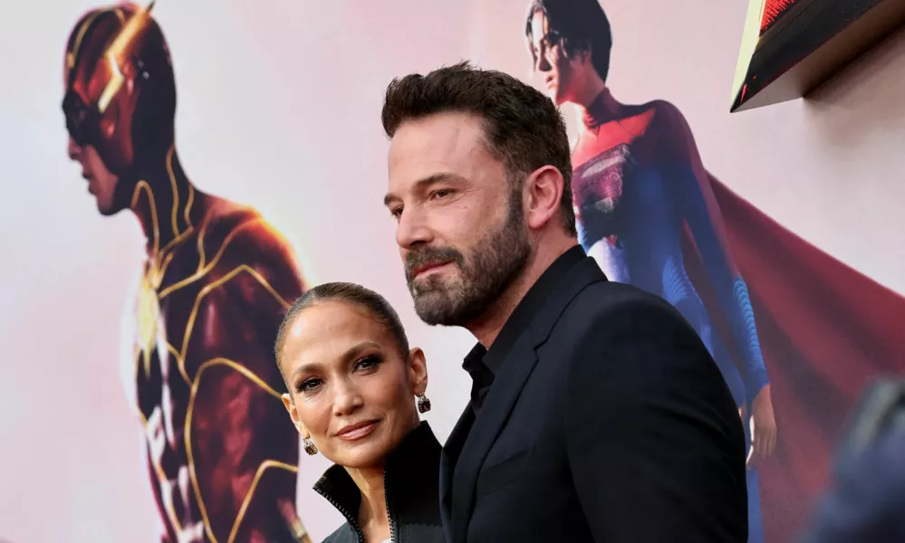 FILE PHOTO: Jennifer Lopez and Ben Affleck attend the world premiere of "The Flash", in Hollywood, Los Angeles, California, U.S., June 12, 2023. REUTERS/Mike Blake/File Photo