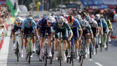 Cycling - Vuelta a Espana - Stage 7 - Archidona to Cordoba - Spain - August 23, 2024 Team Visma | Lease A Bike's Wout Van Aert wins stage 7 REUTERS/Jon Nazca