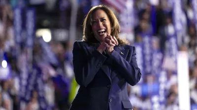 FILE - Democratic presidential nominee Vice President Kamala Harris appears on stage during the Democratic National Convention, Aug. 22, 2024, in Chicago. (AP Photo/Jacquelyn Martin, File)