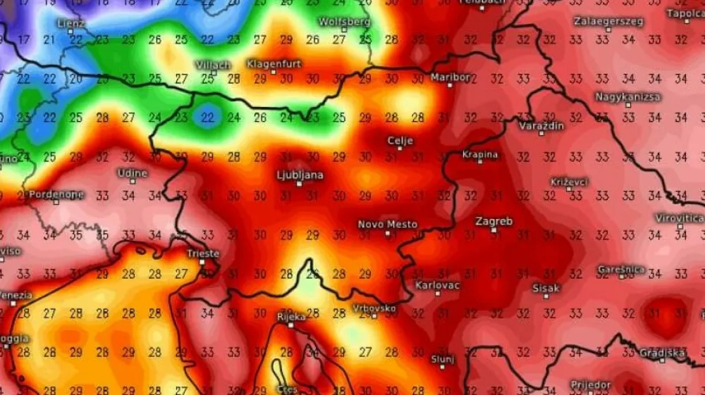 Temperature po Evropi