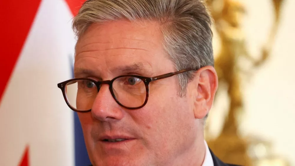 Britain's Prime Minister Keir Starmer looks on during a meeting with Bahrain's Crown Prince and Prime Minister Salman bin Hamad Al Khalifa at Downing Street, in London, Britain, August 27, 2024. REUTERS/Hannah McKay/Pool