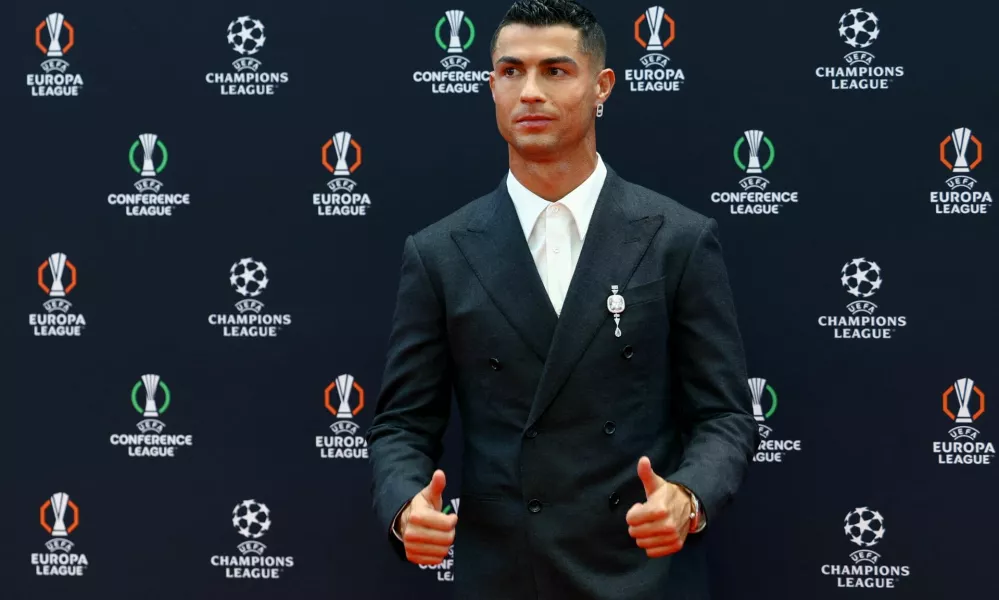 Soccer Football - Champions League - Phase Draw 2024 - Grimaldi Forum, Monaco - August 29, 2024 Cristiano Ronaldo is seen ahead of the draw REUTERS/Manon Cruz