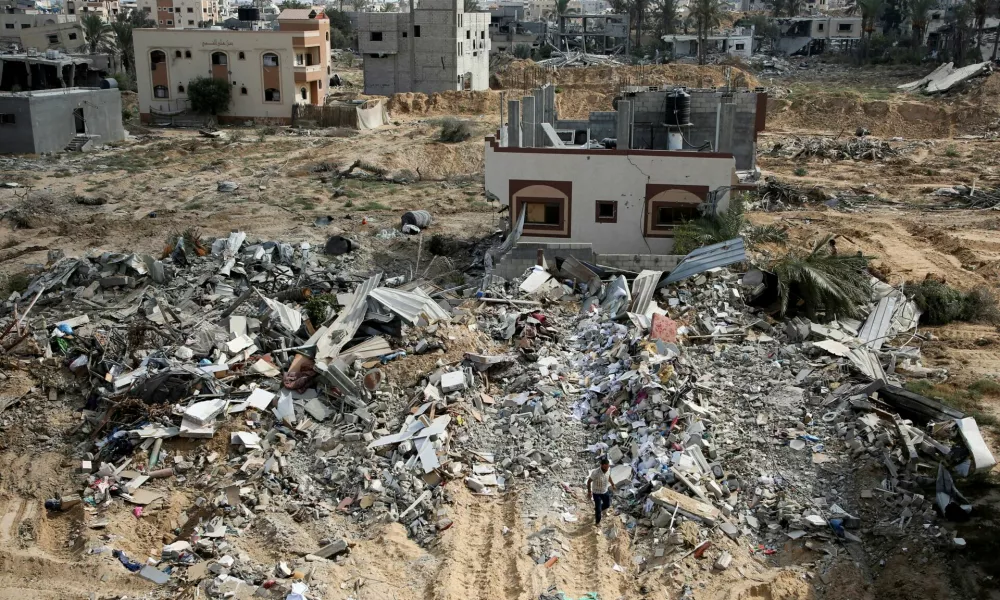 A general view shows the damage, after Israeli forces withdrew from the area, following a ground operation, amid the ongoing conflict between Israel and Hamas, in Khan Younis, in the southern Gaza Strip, August 30, 2024. REUTERS/Hatem Khaled