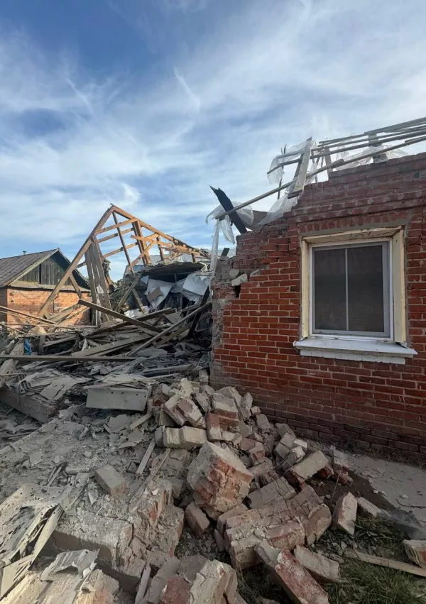 A view shows a destroyed house following what local authorities called a Ukrainian military strike, in the course of Russia-Ukraine conflict in the town of Shebekino in the Belgorod Region, Russia, in this handout picture released August 31, 2024. Governor of Belgorod Region Vyacheslav Gladkov via Telegram/Handout via REUTERS ATTENTION EDITORS - THIS IMAGE HAS BEEN SUPPLIED BY A THIRD PARTY. NO RESALES. NO ARCHIVES. MANDATORY CREDIT.