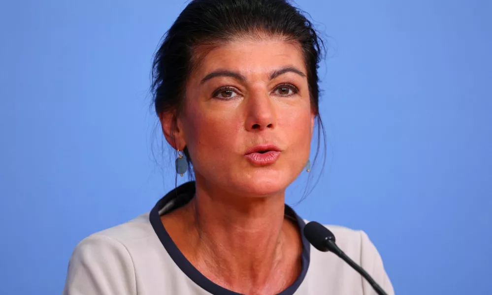 Sahra Wagenknecht, leader of Germany's "Buendnis Sahra Wagenknecht" (BSW), speaks during a press conference after elections in Saxony and Thuringia, in Berlin, Germany, September 2, 2024. REUTERS/Christian Mang