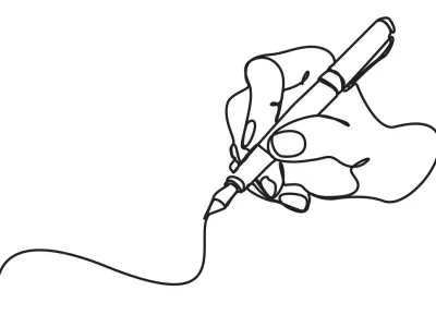 One line hand writing continuous line drawing hand with pen line art illustration / Foto: Nitinan Chumdavong