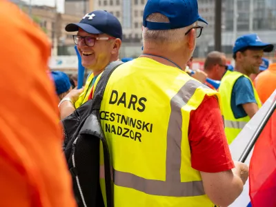 Ljubljana.Protest Sindikata delavcev Darsa.