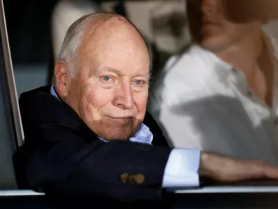 FILE PHOTO: Former U.S. Vice President Dick Cheney looks on during the primary election night party of Republican candidate U.S. Representative Liz Cheney in Jackson, Wyoming, U.S. August 16, 2022. REUTERS/David Stubbs/File Photo