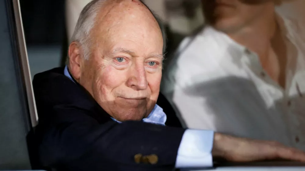 FILE PHOTO: Former U.S. Vice President Dick Cheney looks on during the primary election night party of Republican candidate U.S. Representative Liz Cheney in Jackson, Wyoming, U.S. August 16, 2022. REUTERS/David Stubbs/File Photo