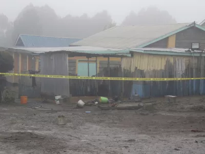 Part of a dormitory is seen following a fire at the Hillside Endarasha Primary in Nyeri, Kenya Friday, Sept. 6, 2024. A fire in a school dormitory in Kenya has killed several students and seriously burned others. (AP Photo)