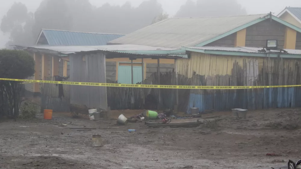 Part of a dormitory is seen following a fire at the Hillside Endarasha Primary in Nyeri, Kenya Friday, Sept. 6, 2024. A fire in a school dormitory in Kenya has killed several students and seriously burned others. (AP Photo)