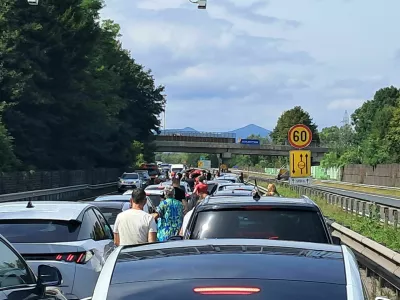 zastoj zaradi nesreče na ljubljanski obvoznici