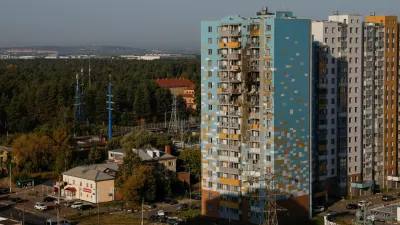 A view shows a damaged multi-storey residential building following an alleged Ukrainian drone attack in the course of Russia-Ukraine conflict, in Ramenskoye in the Moscow region, Russia September 10, 2024. REUTERS/Maxim Shemetov