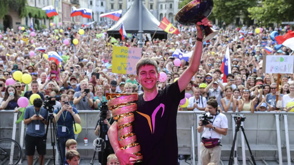 Tadej Pogačar- 24.07.2024 - sprejem za Tadeja Pogačarja, zmagovalca Gira po Italiji in Tour de France-a na Kongresnem trgu //FOTO: Jaka Gasar