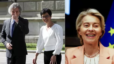 Robert Golob, Marta Kos in Ursula von der Leyen