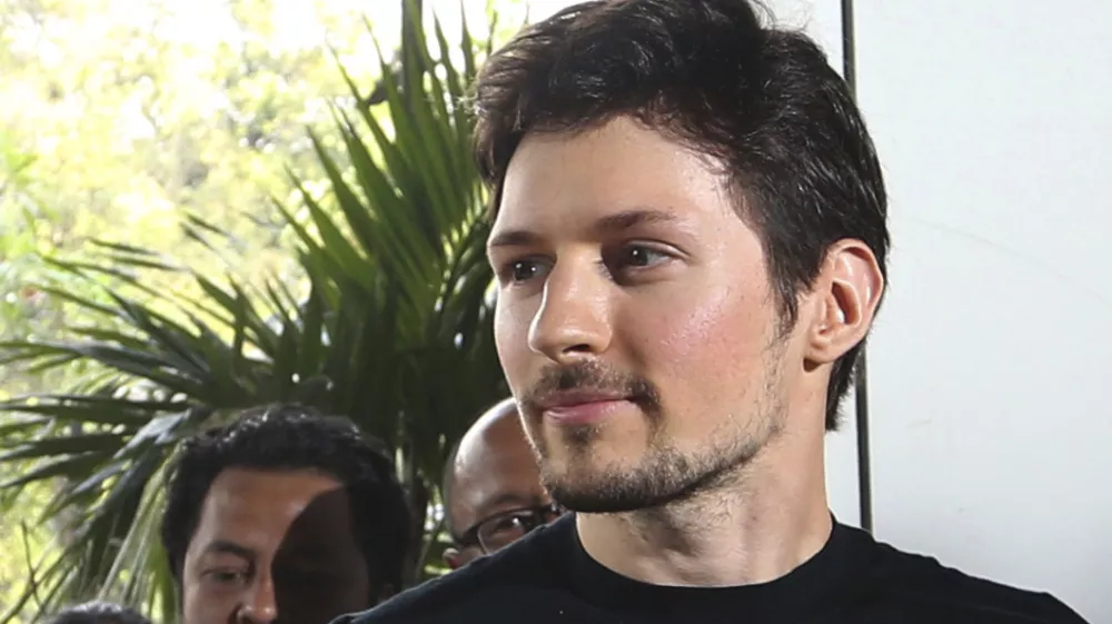 FILE - Telegram co-founder Pavel Durov appears at an event on Aug. 1, 2017 in Jakarta, Indonesia. (AP Photo/Tatan Syuflana, File)