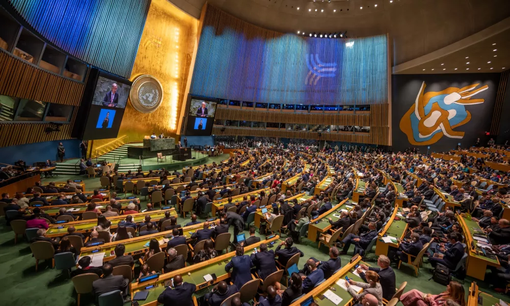 22 September 2024, US, New York: Antonio Guterres, Secretary-General of the United Nations (UN), speaks at the UN Future Summit before the start of the 79th General Debate of the UN General Assembly. Photo: Michael Kappeler/dpa