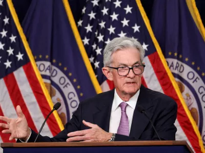 FILE PHOTO: Federal Reserve Chair Jerome Powell holds a press conference following a two-day meeting of the Federal Open Market Committee in Washington, U.S., September 18, 2024. REUTERS/Tom Brenner/File Photo