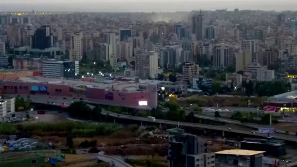 Smoke rises from Beirut's southern suburbs, Lebanon September 23, 2024 in this still picture taken from a video. Reuters TV via REUTERS