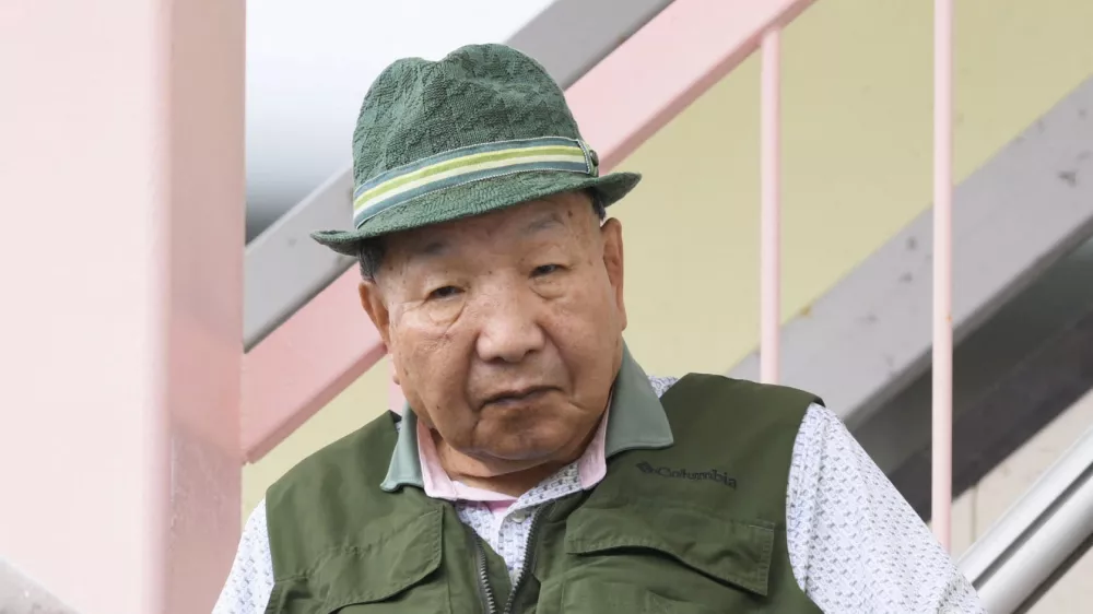 Iwao Hakamada, 88, leaves home for his daily stroll in Hamamatsu, central Japan September 26, 2024, 2024, in this photo taken by Kyodo. Mandatory credit Kyodo/via REUTERS  ATTENTION EDITORS - THIS IMAGE HAS BEEN SUPPLIED BY A THIRD PARTY. MANDATORY CREDIT. JAPAN OUT. NO COMMERCIAL OR EDITORIAL SALES IN JAPAN.