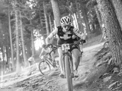 FILE - Muriel Furrer from Switzerland, in action during the UCI Cross Country Junior Women, XCO, Mountain Bike World Championship, Aug. 30, 2024, in Pal Arinsal, Andorra. (Maxime Schmid/Keystone via AP, File)