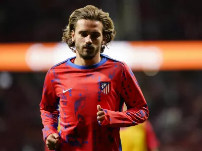 Soccer Football - LaLiga - Atletico Madrid v Real Madrid - Metropolitano, Madrid, Spain - September 29, 2024 Atletico Madrid's Antoine Griezmann during the warm up before the match REUTERS/Ana Beltran