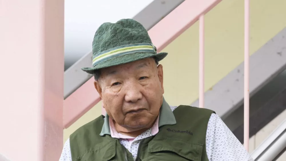 Iwao Hakamada, 88, leaves home for his daily stroll in Hamamatsu, central Japan September 26, 2024, 2024, in this photo taken by Kyodo. Mandatory credit Kyodo/via REUTERS  ATTENTION EDITORS - THIS IMAGE HAS BEEN SUPPLIED BY A THIRD PARTY. MANDATORY CREDIT. JAPAN OUT. NO COMMERCIAL OR EDITORIAL SALES IN JAPAN.