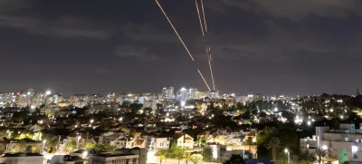 Israel's Iron Dome anti-missile system intercepts rockets after Iran fired a salvo of ballistic missiles, as seen from Ashkelon, Israel, October 1, 2024 REUTERS/Amir Cohen ATTENTION EDITORS: ADDING INFORMATION   TPX IMAGES OF THE DAY