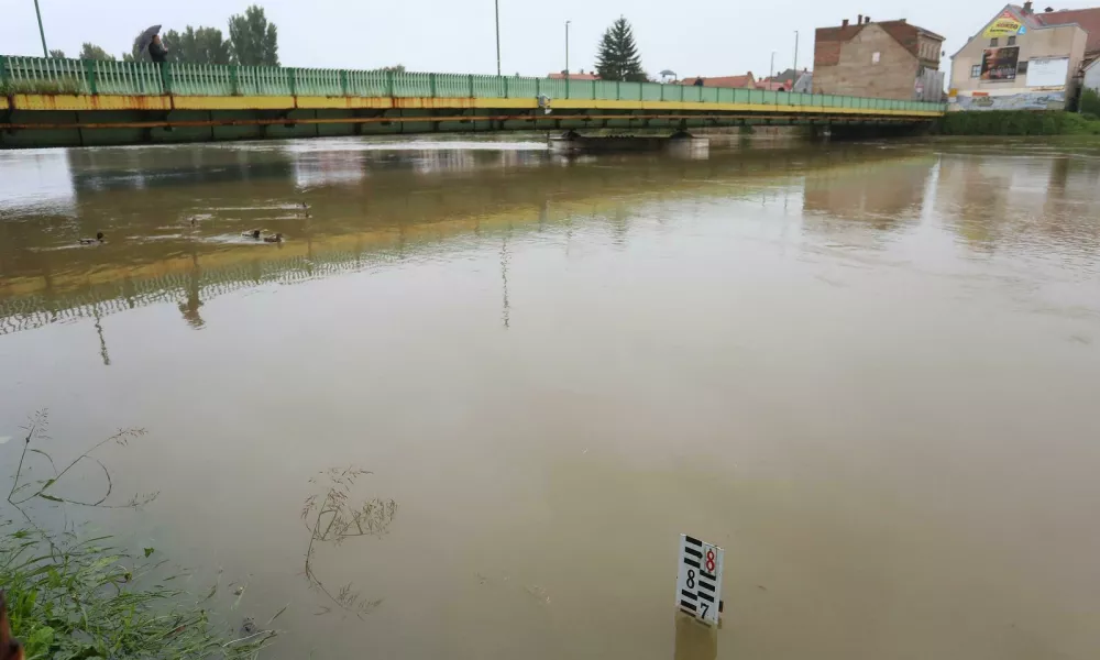 04.10.2024., Karlovac - Zbog visokog vodostaja rijeke Kupe koji je u 9 sati bio na 768 cm proglasene su izvanredne mjere od poplava. Photo: Kristina Stedul Fabac/PIXSELL