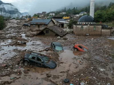 A drone view shows the aftermath of floods and landslides in the village of Donja Jablanica, Bosnia and Herzegovina, October 6, 2024.REUTERS/Marko Djurica