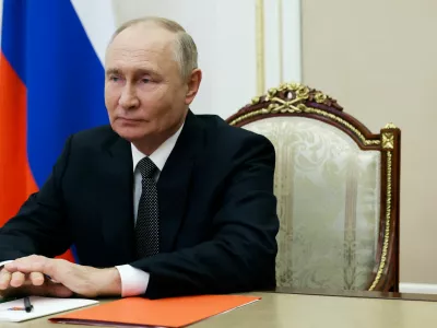 FILE PHOTO: Russian President Vladimir Putin chairs a meeting with members of the Security Council via video link in Moscow, Russia September 27, 2024. Sputnik/Sergei Ilyin/Kremlin via REUTERS ATTENTION EDITORS - THIS IMAGE WAS PROVIDED BY A THIRD PARTY./File Photo