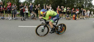 Cycling - UCI World Championships 2024 - Zurich, Switzerland - September 22, 2024 Slovenia's Primoz Roglic in action during the men's elite individual time trial REUTERS/Stefan Wermuth