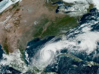 A satellite image shows Hurricane Milton progressing before its expected landfall in Florida, in the Gulf of Mexico October 8, 2024.  CIRA/NOAA/Handout via REUTERS  THIS IMAGE HAS BEEN SUPPLIED BY A THIRD PARTY.