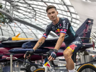 Primoz Roglic of the Red Bull - BORA - hansgrohe Cycling Team seen during the reveal in Salzburg, Austria on June 26, 2024. // Joerg Mitter / Red Bull Content Pool // SI202406260868 // Usage for editorial use only // 