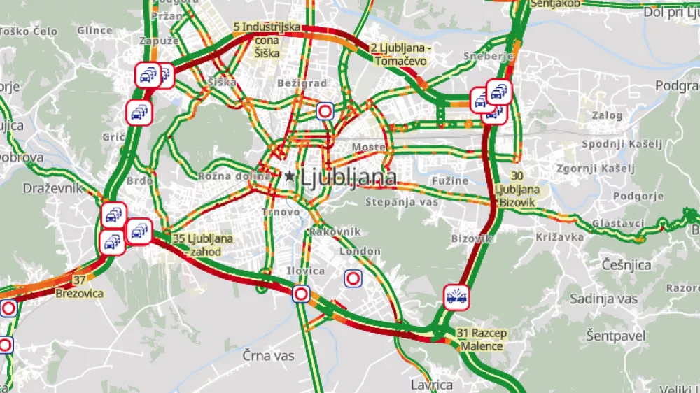 zastoji v ljubljani 18. 10.