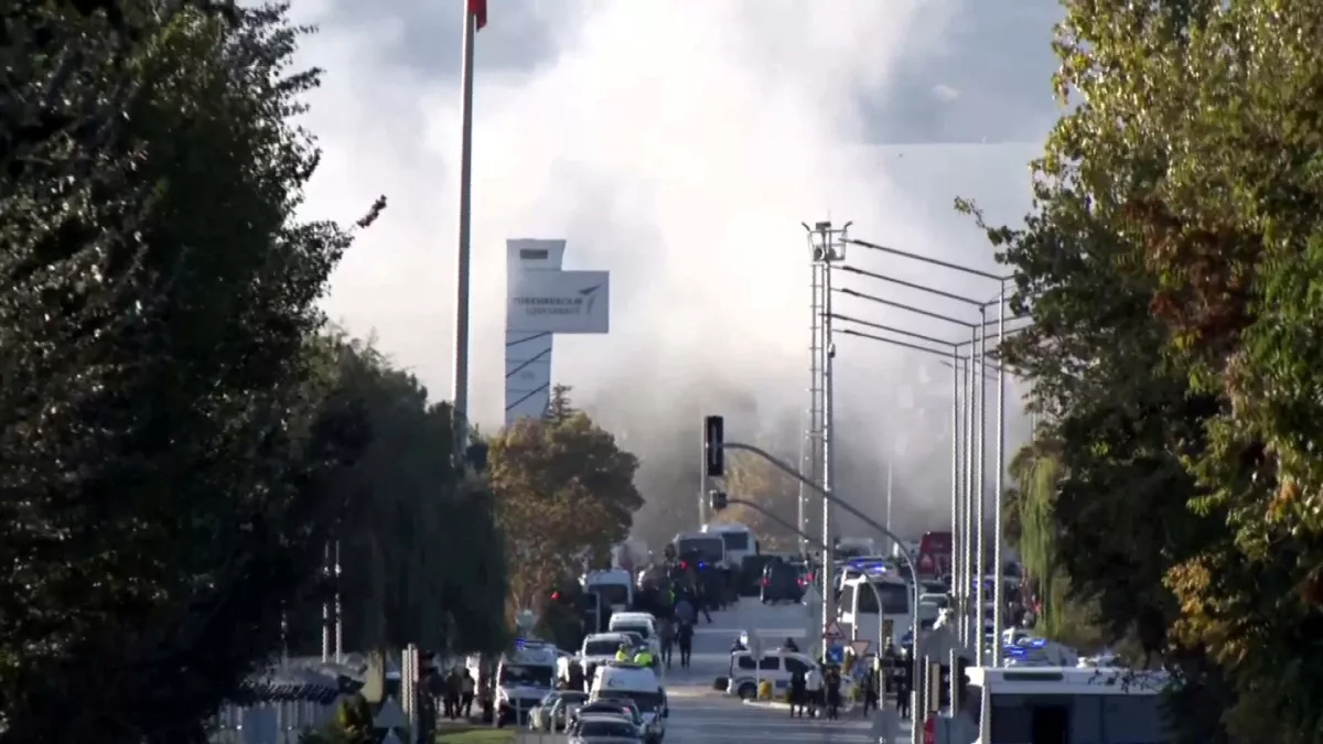 Smoke rises from the headquarters of Turkey's aviation company TUSAS, where three people were killed and five others wounded in an attack, near Kahramankazan, a town of Turkish capital Ankara, October 23, 2024. IHA (Ihlas News Agency) via REUTERS ATTENTION EDITORS - THIS IMAGE HAS BEEN SUPPLIED BY A THIRD PARTY. NO RESALES. NO ARCHIVES. TURKEY OUT. NO COMMERCIAL OR EDITORIAL SALES IN TURKEY. TPX IMAGES OF THE DAY.