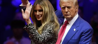 Republican presidential nominee former President Donald Trump and former first lady Melania Trump wave at a campaign rally at Madison Square Garden, Sunday, Oct. 27, 2024, in New York. (AP Photo/Evan Vucci) / Foto: Evan Vucci