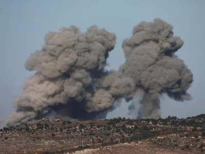 Smoke billows amid ongoing hostilities between Hezbollah and Israeli forces, as pictured from Marjayoun, near the border with Israel, October 28, 2024. REUTERS/Karamallah Daher  REFILE - QUALITY REPEAT   TPX IMAGES OF THE DAY