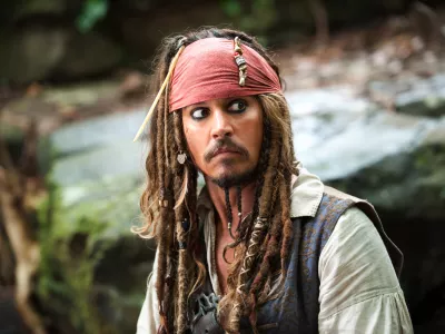 In this film publicity image released by Disney, Johnny Depp portrays Captain Jack Sparrow in a scene from, "Pirates of the Caribbean: On Stranger Tides." (AP Photo/Disney, Peter Mountain)