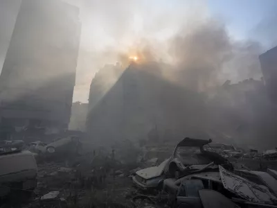 Smoke rises from the site of an Israeli airstrike in Dahiyeh, Beirut, Lebanon, Friday, Nov. 1, 2024. (AP Photo/Hassan Ammar)