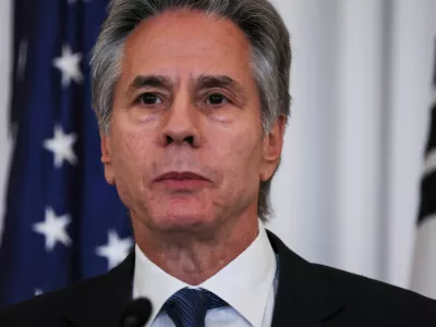 U.S. Secretary of State Antony Blinken speaks during a joint press conference with Defense Secretary Lloyd Austin, South Korean Foreign Minister Cho Tae-yul and Defense Minister Kim Yong-hyun, at the State Department in Washington, U.S., October 31, 2024. REUTERS/Leah Millis