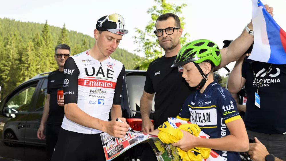 Tadej PogačarAndrej Hauptman- 22.06.2023 – Pokljuka - kolesarstvo - državno prvenstvo na čas - kronometer v moški kategoriji na progi Zgornje Gorje - Rudno polje //FOTO: Nik Erik Neubauer