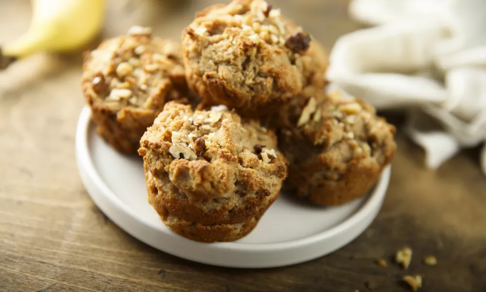 Healthy homemade banana muffins with nuts / Foto: Mariha-kitchen